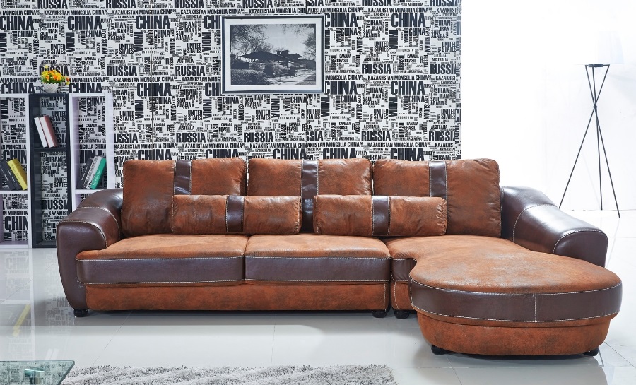 Suede/Leather Sofa Lounge Set